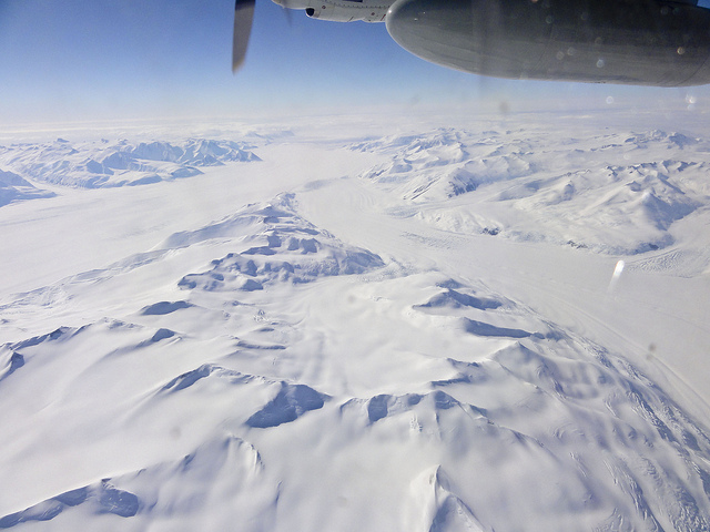 antarctica ice from plane