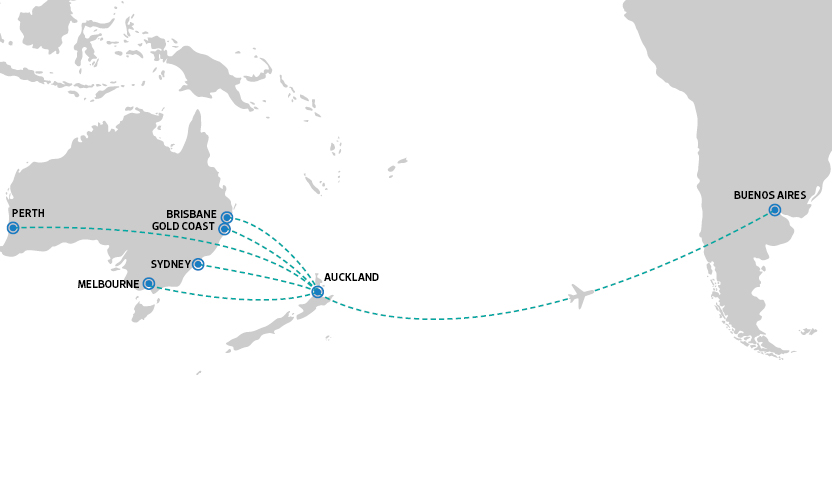 Air NZ Flight paths
