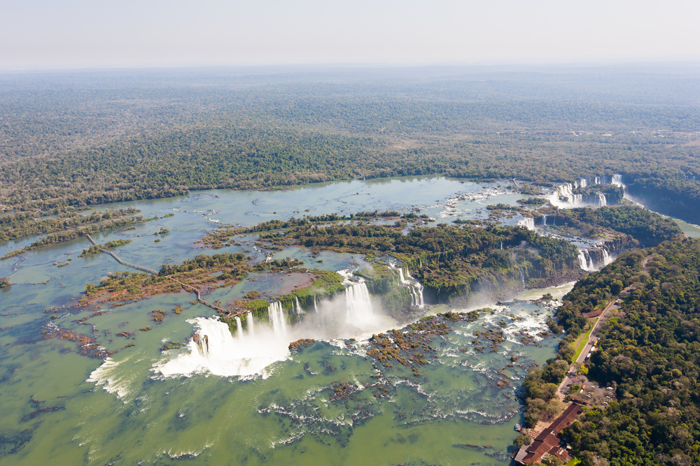 Geography of Argentina: Helicopter view from the Argentinean Iguazu Falls.