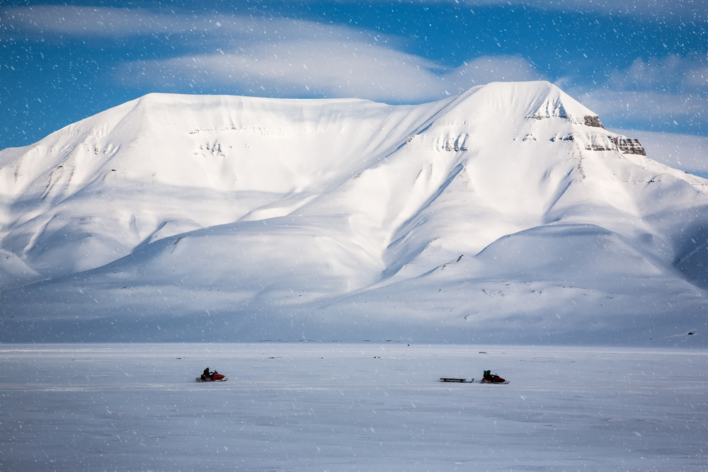 Snowmobiling at the Arctic, North Pole