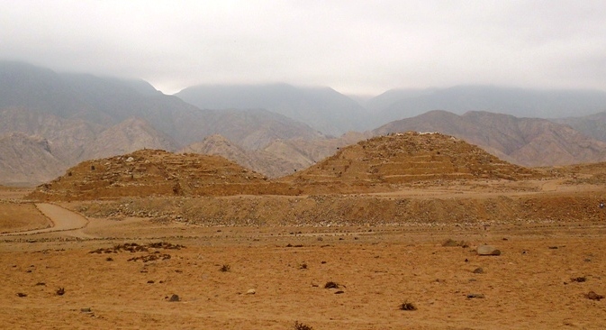 ancient ruins of Pyramids of Caral in Peru