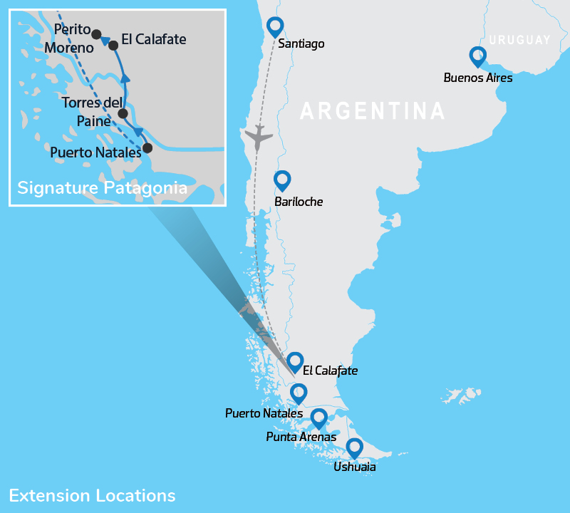 Signature Patagonia extensions map