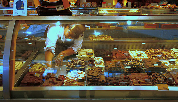  Bariloche is a famous town for its chocolate shops. An interior view from one of those chocolate shops