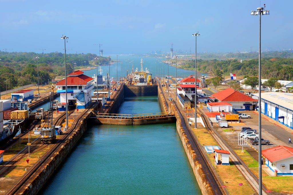 The second lock of the Panama canal from the Pacific ocean. Photo Credit: Shutterstock