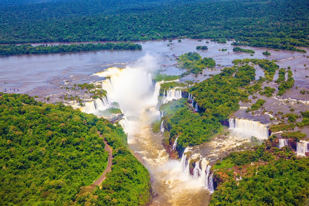 Iguazu Falls from above.