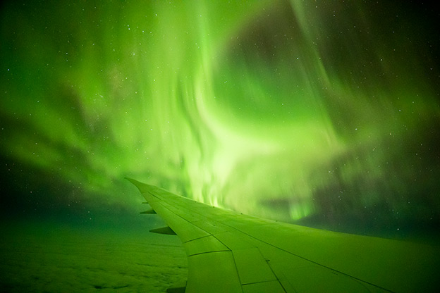 Aurora Australis as viewed on a Southern Lights flight