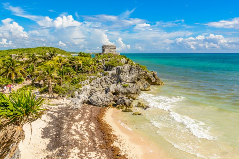 Mayans ruin at the beach Mexico