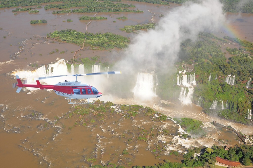 Helicopter above Iguazu Falls.