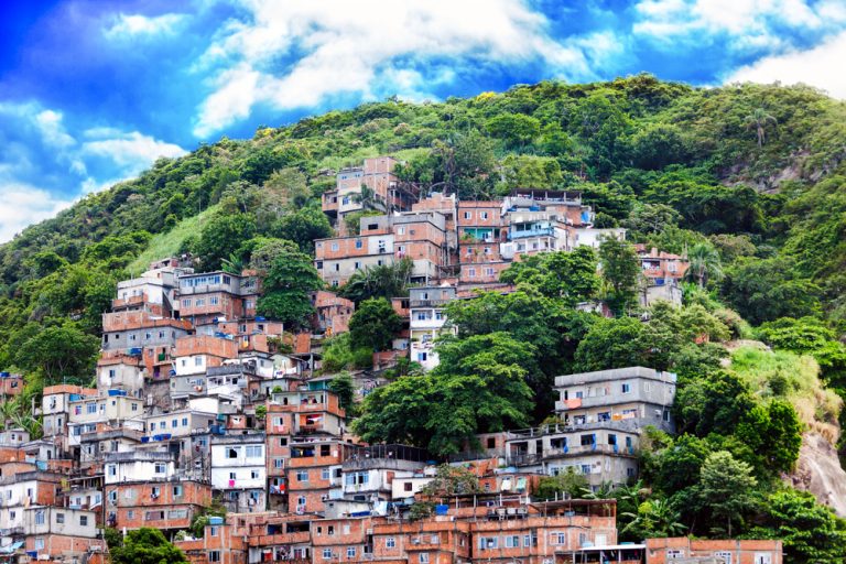 Favela in Rio built on a mountain