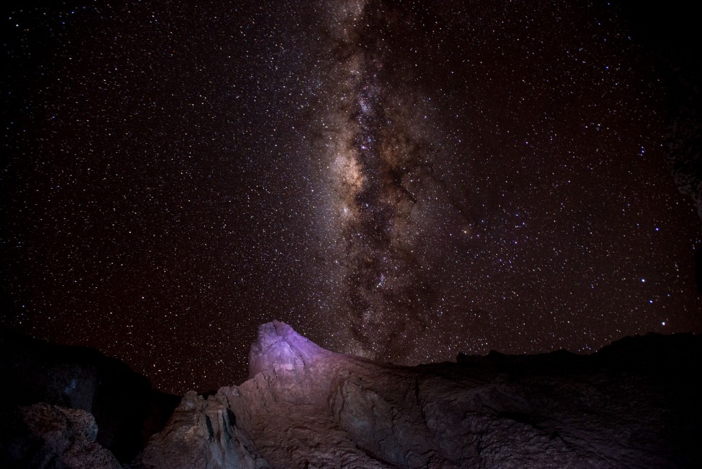 View of night sky in Atacama Desert