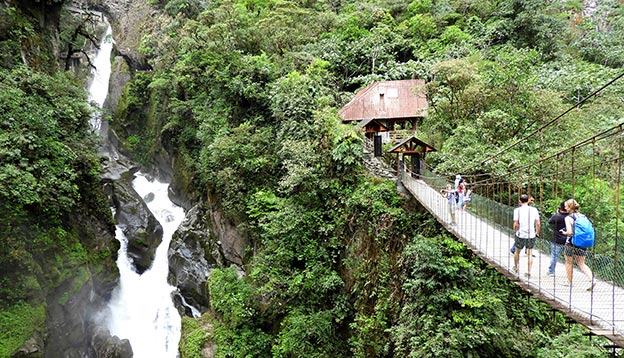 Palion del Diablo, Devil's Cauldron, waterfall near Banos, Ecuador