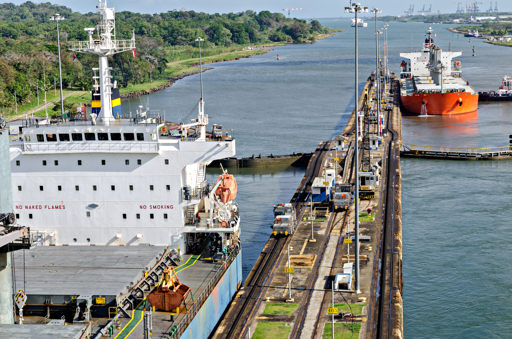 cargo ships in panama canal