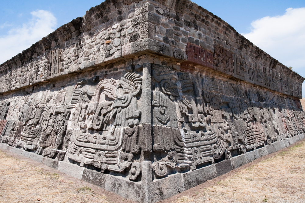 details of the ancient Temple of the Feathered Serpent 