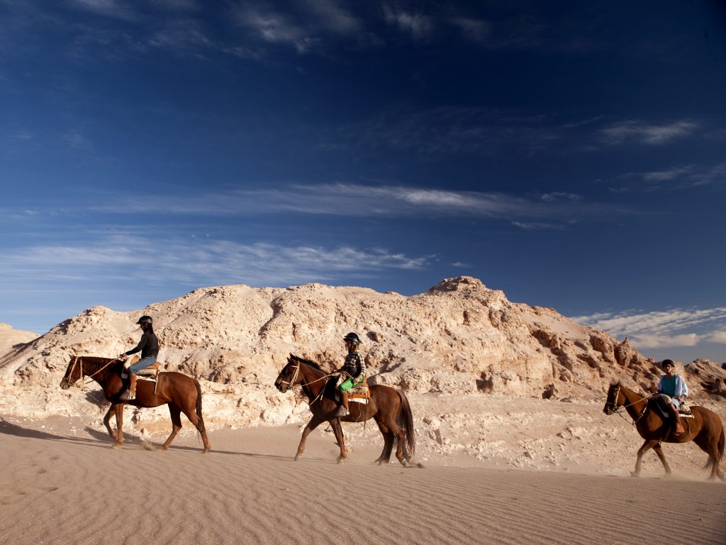 Horse riding at Valle de la Luna in the Atacama Desert
