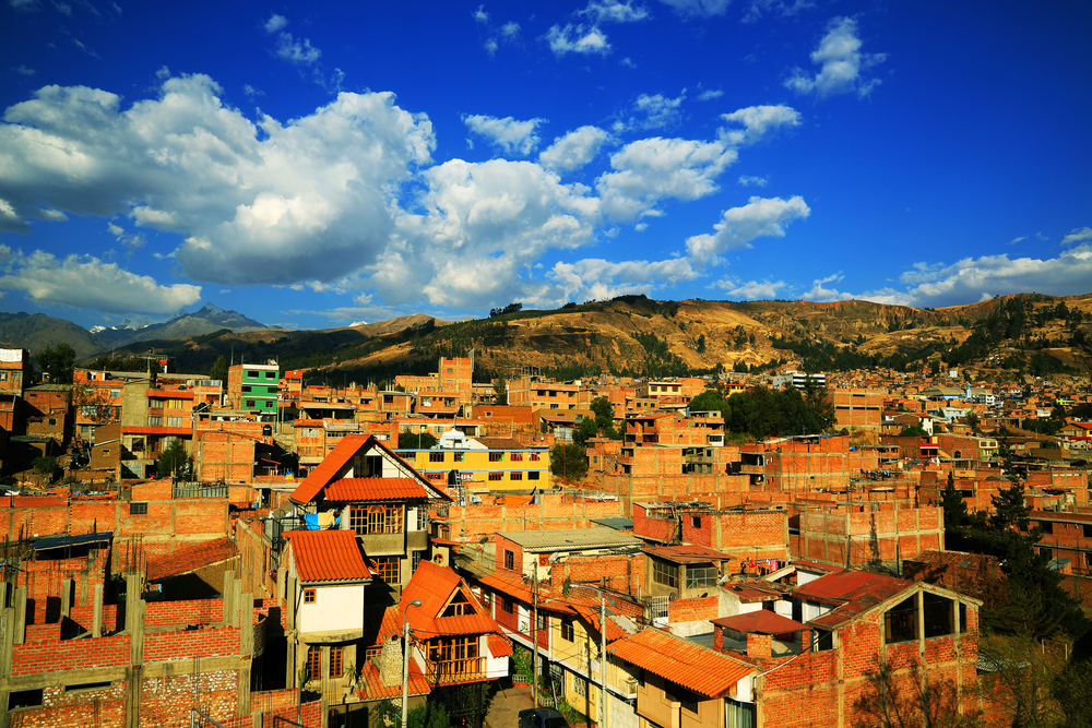 Huaraz City in Cordiliera Blanca, Peru