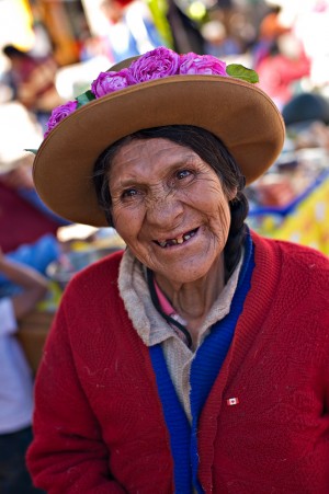Smiling woman from Latin America Quechua community